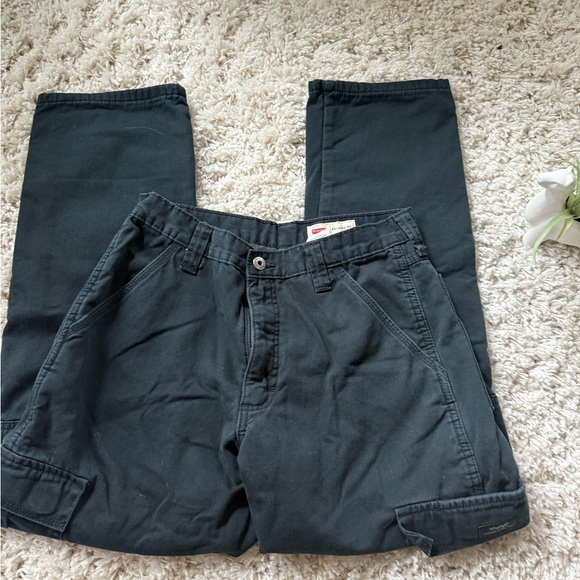 Wrangler Black Cargo Jeans Durable Straight Leg - Picture 3 of 10